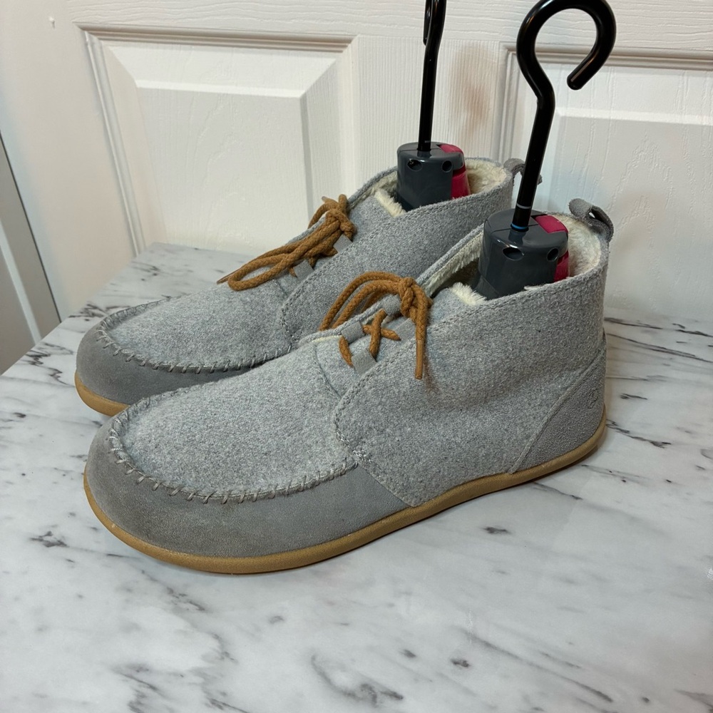 Lands' End Gray Lace Up Boots